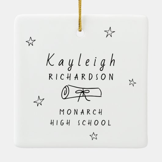 Schwarz-weißer Retro Hand Dragezeichneter Foto Abs Keramikornament (Rückseite)