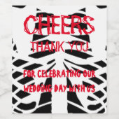 Schwarz-weißer Rippenwein Sparkling Weinwerk Weinetikett (Einzelnes Label)