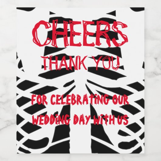 Schwarz-weißer Rippenwein Sparkling Weinwerk Weinetikett (Einzelnes Label)