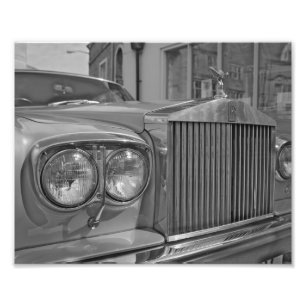 Schwarz-weißer Rolls Royce Fotodruck