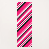 Schwarz-weißer rosa Diagonalstreifen Yogamatte (Vorderseite)
