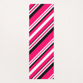 Schwarz-weißer rosa Diagonalstreifen Yogamatte (Rückseite)
