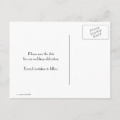 Schwarz-weißer rosa französischer Eiffelturm Save  Ankündigungspostkarte (Rückseite)