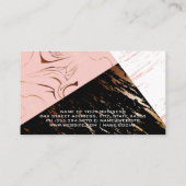 Schwarz-weißer rosa Marmor | Monogramm Visitenkarte (Rückseite)