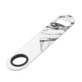 Schwarz-weißer Rosen-Goldmarmor-geometrische Speed Flaschenöffner (Vorderseite Schrägansicht)