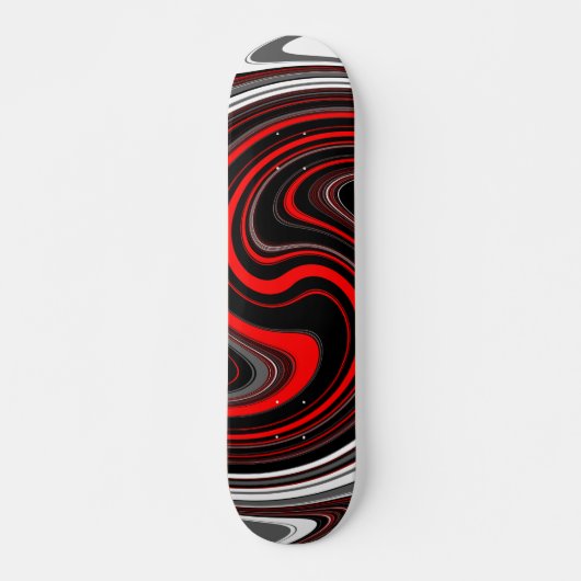 Schwarz-weißer Roter Farbring Skateboard (Vorne)