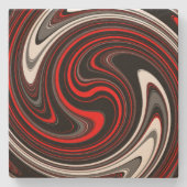 Schwarz-weißer Roter Farbring Steinuntersetzer (Vorderseite)