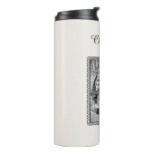 Schwarz-weißer Rotkäppchen-Korb Thermosbecher (Nach links gedreht)