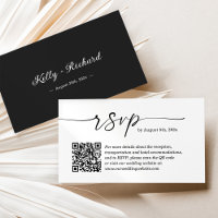 Schwarz-weißer RSVP Online-Website QR-Code für Hoc
