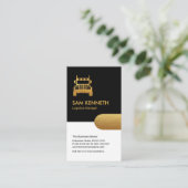 Schwarz-weißer Säulentransport mit einfacher Goldk Visitenkarte (Stehend Vorderseite)