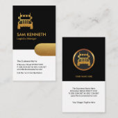 Schwarz-weißer Säulentransport mit einfacher Goldk Visitenkarte (Vorne/Hinten)