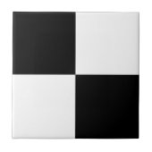 Schwarz-weißer Schachbrett-Designer Tile-Keramik Fliese (Vorderseite)