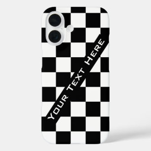 Schwarz-weißer SchachiPhone-Case mit benutzerdefin iPhone 16 Hülle