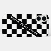 Schwarz-weißer SchachiPhone-Case mit benutzerdefin Case-Mate iPhone Hülle (Rückseite (Horizontal))
