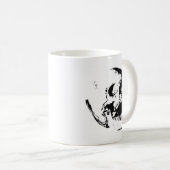 Schwarz-weißer Schädel Kaffeetasse (VorderseiteRechts)