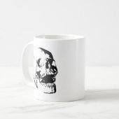 Schwarz-weißer Schädel Kaffeetasse (Vorderseite Links)