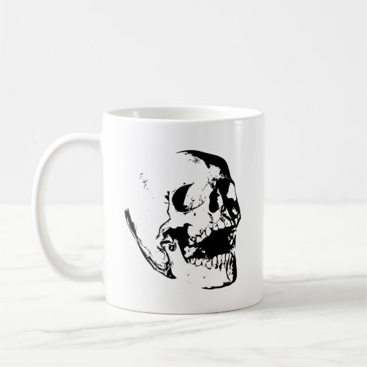 Schwarz-weißer Schädel Kaffeetasse (Links)