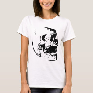 Schwarz-weißer Schädel T-Shirt