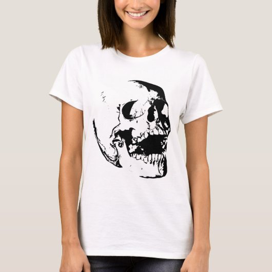 Schwarz-weißer Schädel T-Shirt (Vorderseite)