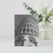 Schwarz-weißer Schießturm von Pisa aus Italien Postkarte (Stehend Vorderseite)