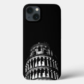 Schwarz-weißer Schießturm von Pisa Italien Case-Mate iPhone Hülle (Rückseite)