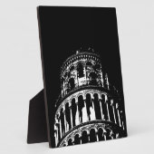 Schwarz-weißer Schießturm von Pisa Italien Fotoplatte (Seite)