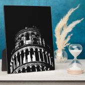 Schwarz-weißer Schießturm von Pisa Italien Fotoplatte (Seite)