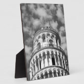 Schwarz-weißer Schießturm von Pisa Italien Fotoplatte (Seite)