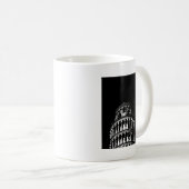 Schwarz-weißer Schießturm von Pisa Italien Kaffeetasse (VorderseiteRechts)