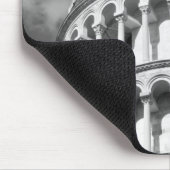 Schwarz-weißer Schießturm von Pisa Italien Mousepad (Ecke)