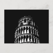 Schwarz-weißer Schießturm von Pisa Italien Postkarte (Vorderseite)