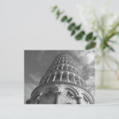 Schwarz-weißer Schießturm von Pisa Italien Postkarte (Stehend Vorderseite)