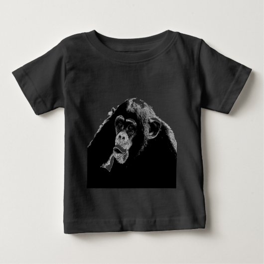 Schwarz-weißer Schimpanse Baby T-shirt (Vorderseite)