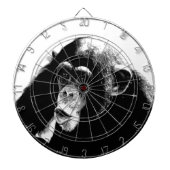 Schwarz-weißer Schimpanse Dartscheibe (vorne)