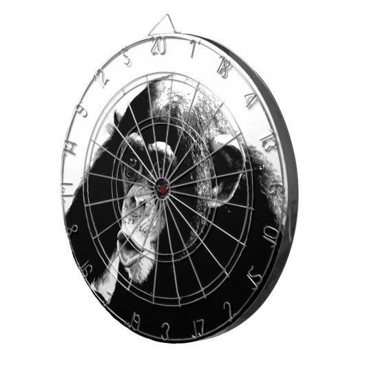 Schwarz-weißer Schimpanse Dartscheibe (Vorderseite rechts)