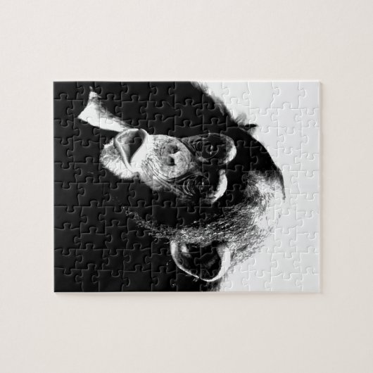 Schwarz-weißer Schimpanse Puzzle (Horizontal)