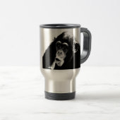 Schwarz-weißer Schimpanse Reisebecher (VorderseiteRechts)