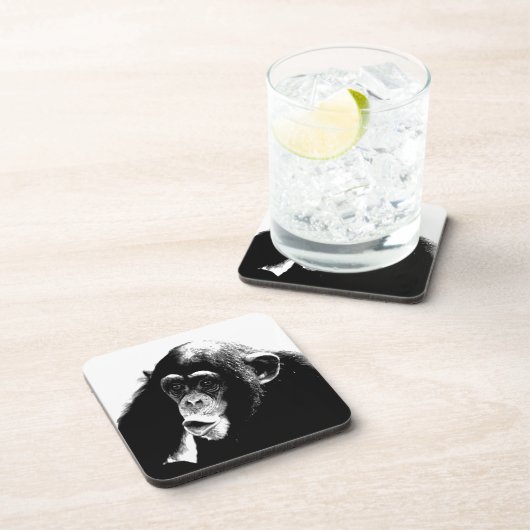 Schwarz-weißer Schimpanse Untersetzer (Rechte Seite)