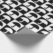Schwarz-weißer Schirmblock Geschenkpapier (Ecke)
