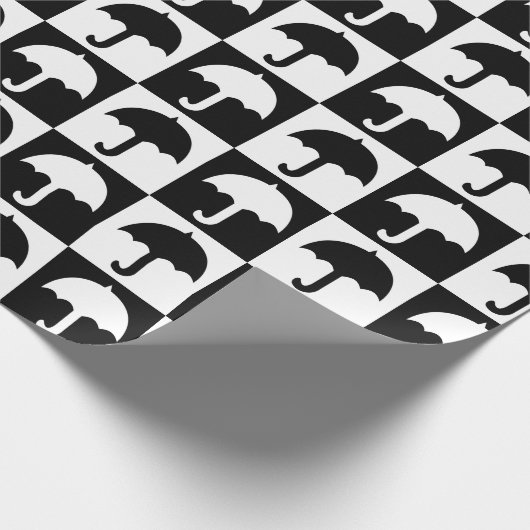 Schwarz-weißer Schirmblock Geschenkpapier (Ecke)