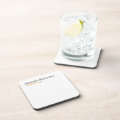 Schwarz-weißer Schlichter Minimalistischer Name hi Getränkeuntersetzer (Rechte Seite)