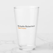 Schwarz-weißer Schlichter Minimalistischer Name hi Glas (Vorderseite)