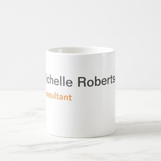 Schwarz-weißer Schlichter Minimalistischer Name hi Kaffeetasse (Mittel)