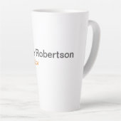 Schwarz-weißer Schlichter Minimalistischer Name hi Milchtasse (Rechte Ecke)