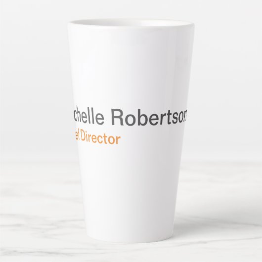 Schwarz-weißer Schlichter Minimalistischer Name hi Milchtasse (Vorderseite)