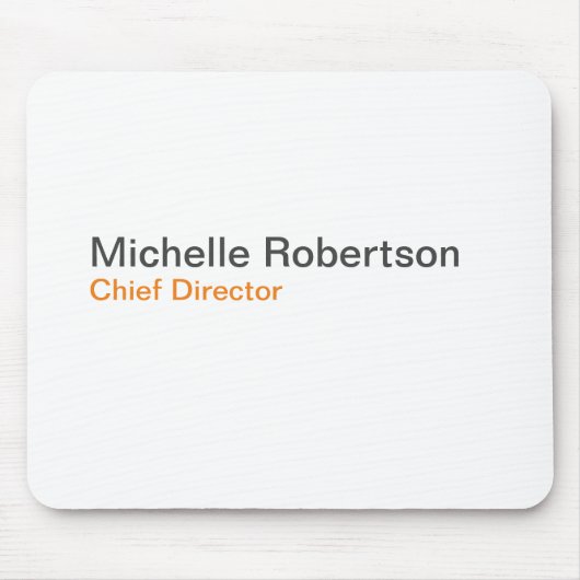 Schwarz-weißer Schlichter Minimalistischer Name hi Mousepad (Vorne)