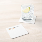 Schwarz-weißer Schlichter Minimalistischer Name hi Rechteckiger Pappuntersetzer (Vor Ort)