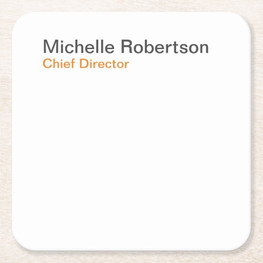 Schwarz-weißer Schlichter Minimalistischer Name hi Rechteckiger Pappuntersetzer (Vorderseite)