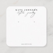 Schwarz-weißer Schmuckhalter erhält Anzeigeskript Quadratische Visitenkarte (Vorderseite)