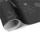 Schwarz-weißer Schneeflocken Weihnachten Geschenkpapier (Rolleneckpunkt)